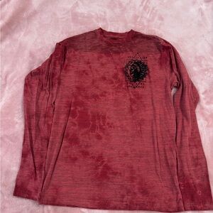 Men's Affliction Red Graphic Long Sleeve Shirt